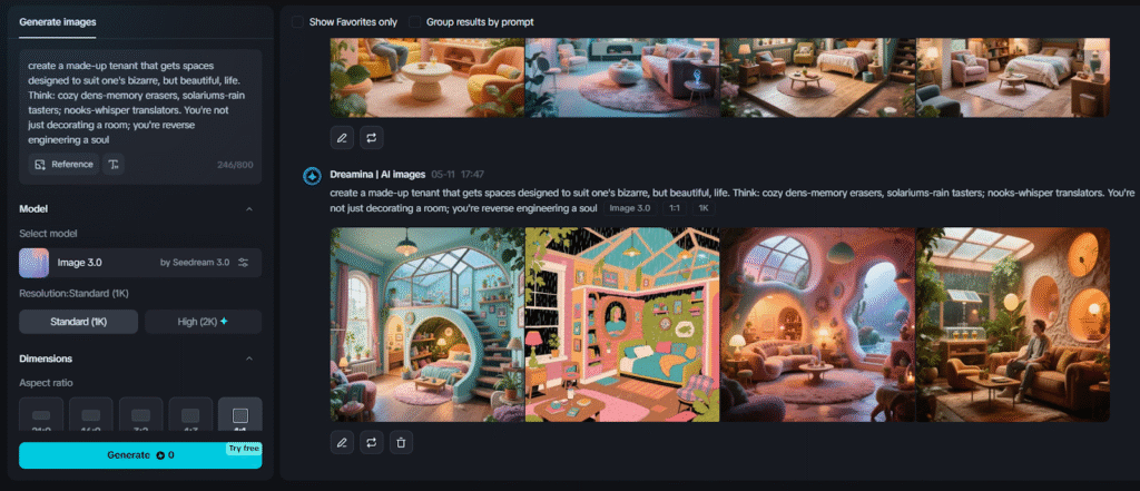 Design AI interiors for fictional tenants with niche jobs