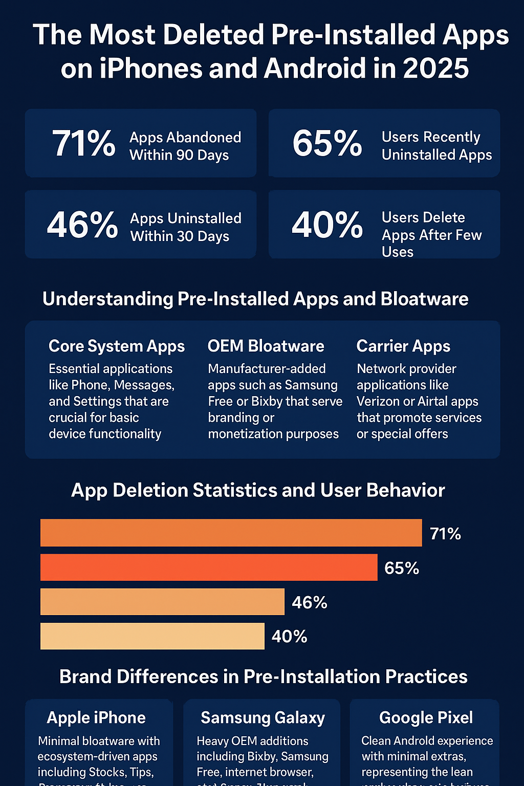 The Most Deleted Pre‑Installed Apps on iPhones and Android in 2025